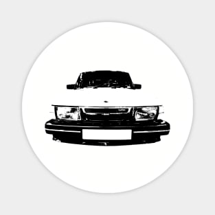 Saab 900 Turbo 1980s classic car monoblock black and white Magnet